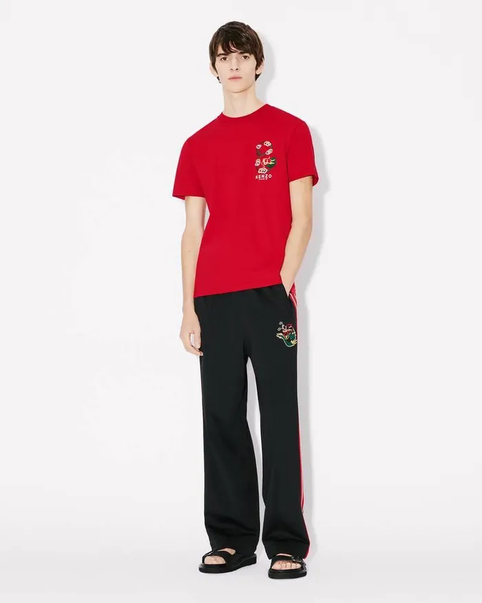 Kenzo TShirts And Polos Men 039Year Of The Dragon039 Embroidered Slim Tshirt Cherry