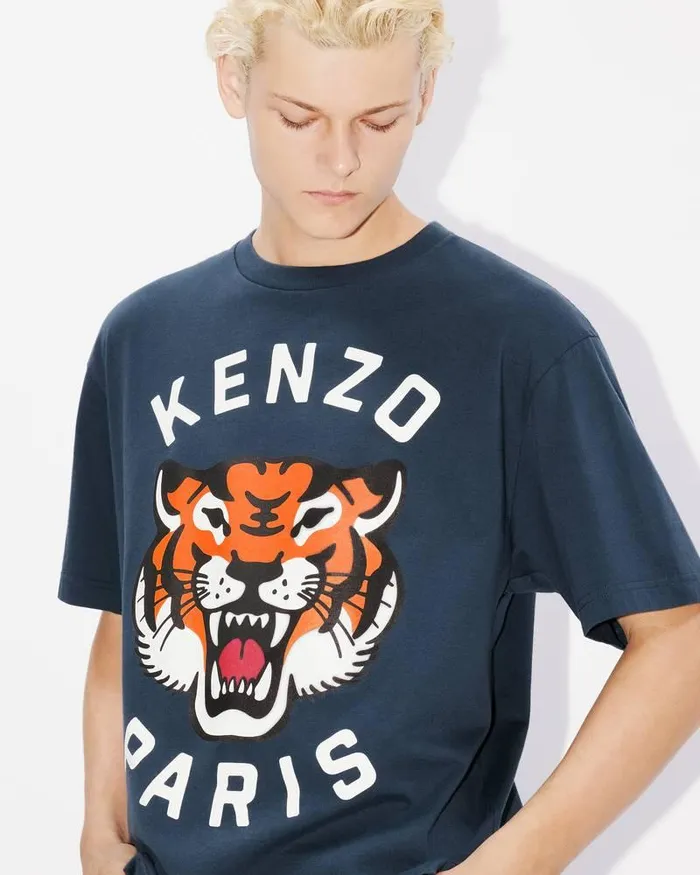 Kenzo TShirts And Polos MenWomen Lucky Tiger039 Oversized Genderless Tshirt Midnight Blue