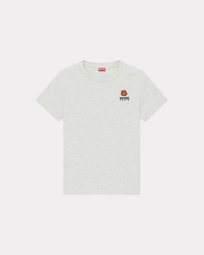 Kenzo TShirts And Polos Women 039Boke Flower039 Embroidered Tshirt Pale Grey