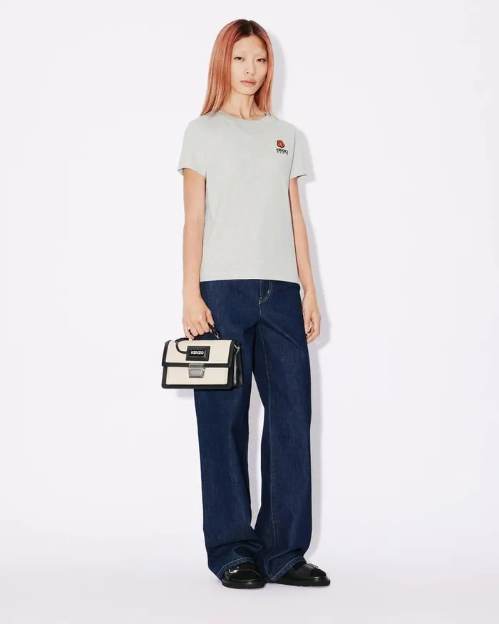 Kenzo TShirts And Polos Women 039Boke Flower039 Embroidered Tshirt Pale Grey