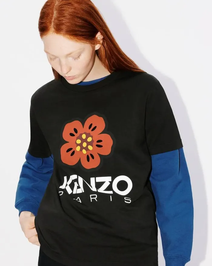 Kenzo TShirts And Polos Women 039Boke Flower039 Loosefit Tshirt Black