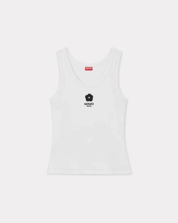 Kenzo TShirts And Polos Women 039Boke Flower 20039 Embroidered Tank Top White