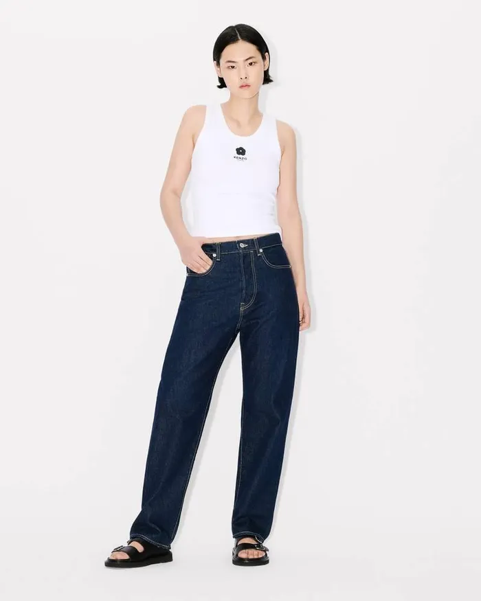 Kenzo TShirts And Polos Women 039Boke Flower 20039 Embroidered Tank Top White