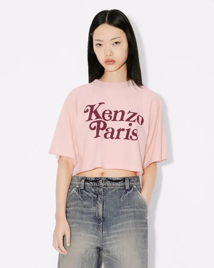 Kenzo TShirts And Polos Women By Verdy039 Boxy Cropped Tshirt Faded Pink
