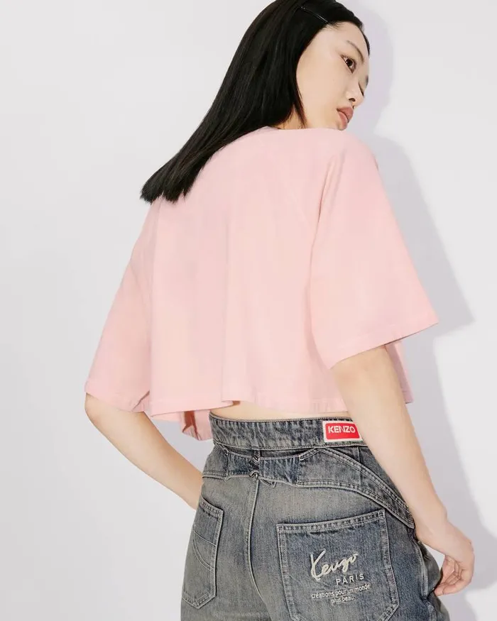 Kenzo TShirts And Polos Women By Verdy039 Boxy Cropped Tshirt Faded Pink