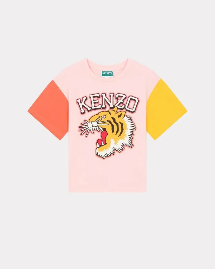 Kenzo TShirts And Sweatshirts Kids Shortsleeved Cotton Tshirt Pastel Pink