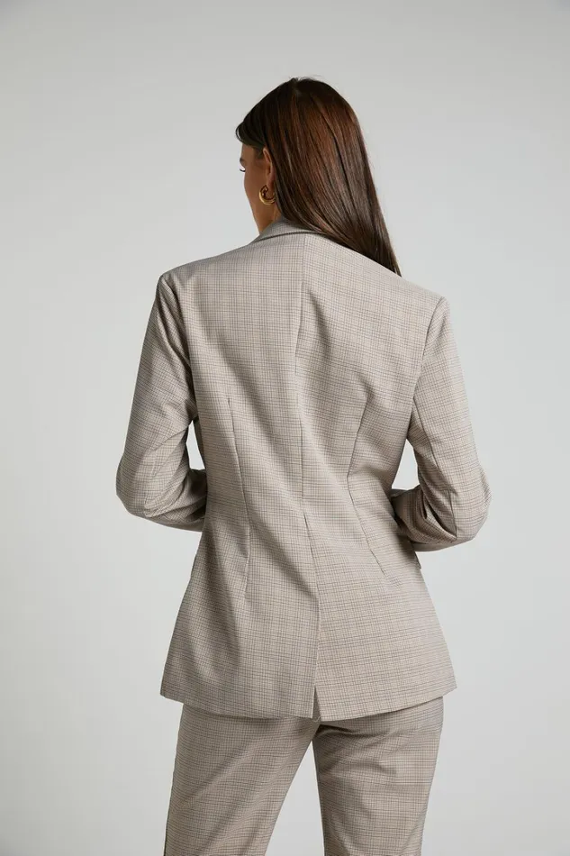 Khizza Blazer 8211 Tailored Blazer In Brown And Pink Check Women Showpo Blazers Khizza Blazer 8211 Tailored Blazer In Brown And Pink Check Women Showpo Blazers