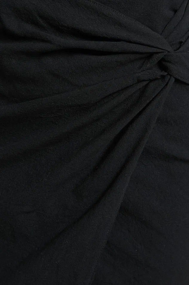 Kiandra Mini Skirt 8211 Linen Look Twist Front Skirt In Black Women Showpo Skirts Kiandra Mini Skirt 8211 Linen Look Twist Front Skirt In Black Women Showpo Skirts