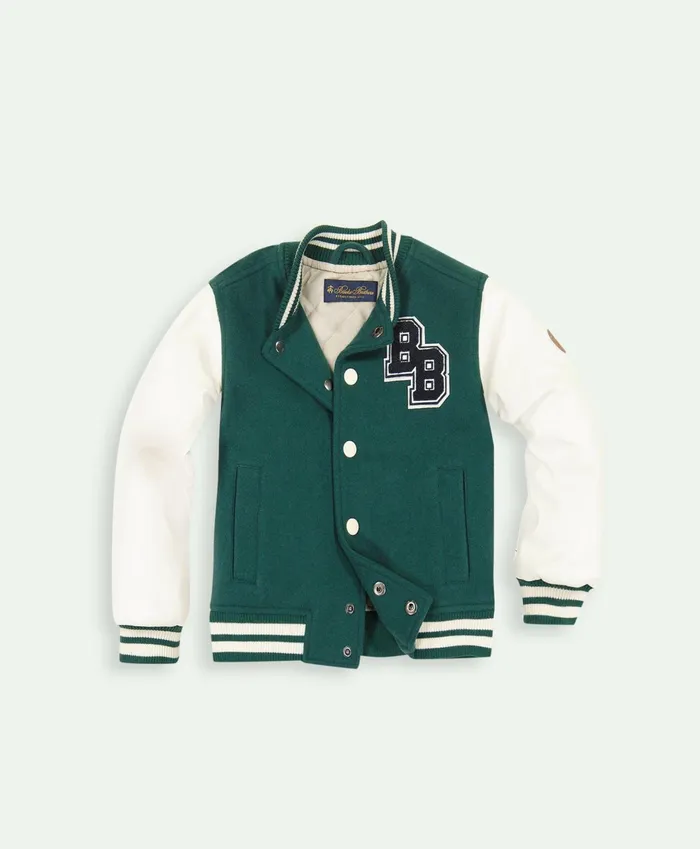 Kids Boys Varsity Jacket Green Brooks Brothers Coats and Jackets