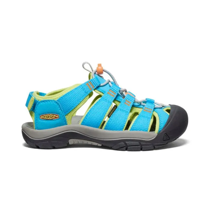 Kids KEEN Water Big Kids039 Newport Boundless Blue AtollDaiquiri Green Sandal