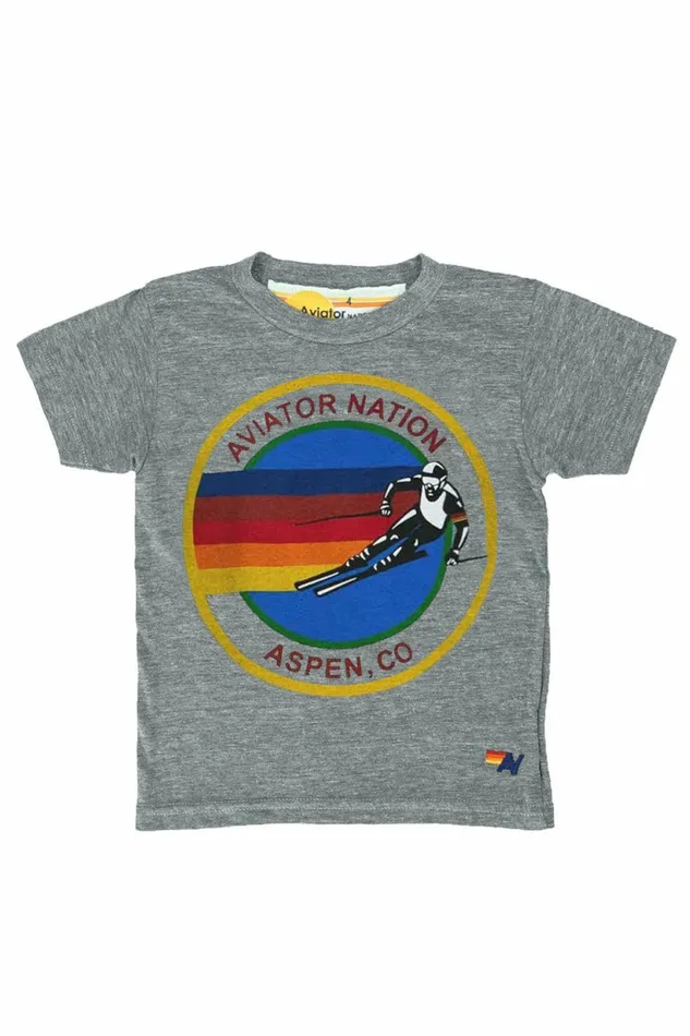 Kids KID039S AVIATOR NATION ASPEN TEE 8211 HEATHER GREY Aviator Nation