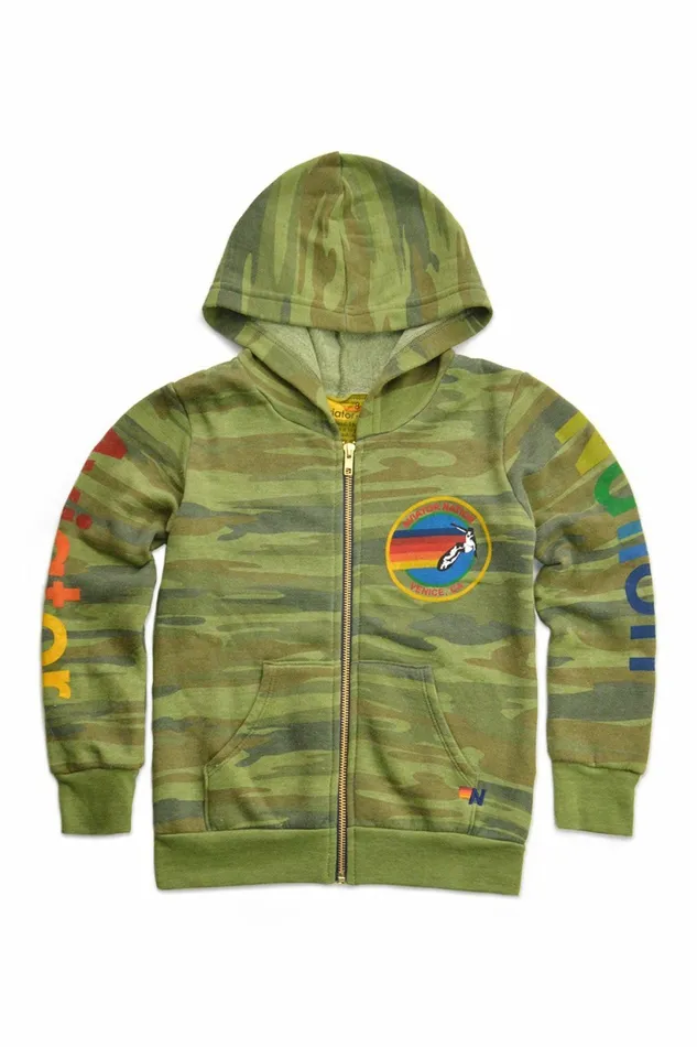 Kids KID039S AVIATOR NATION ZIP HOODIE 8211 CAMO Aviator Nation