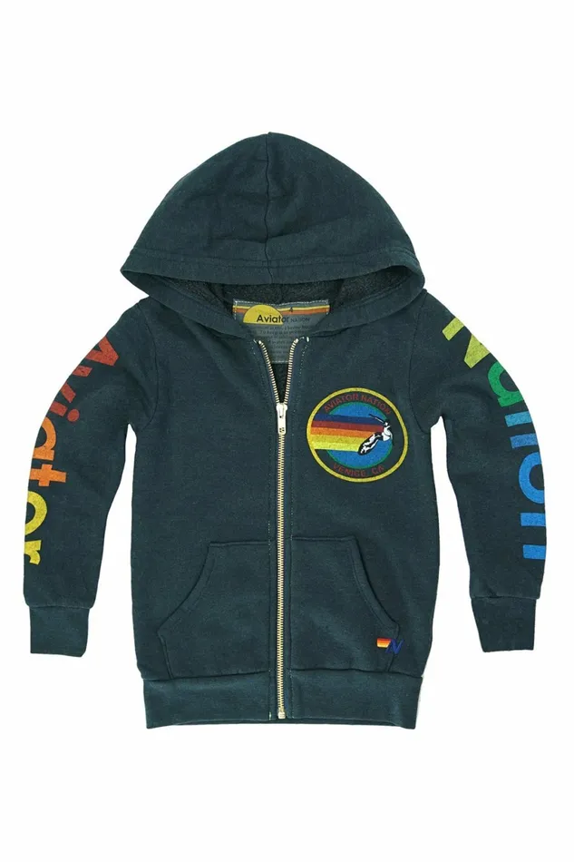 Kids KID039S AVIATOR NATION ZIP HOODIE 8211 CHARCOAL Aviator Nation
