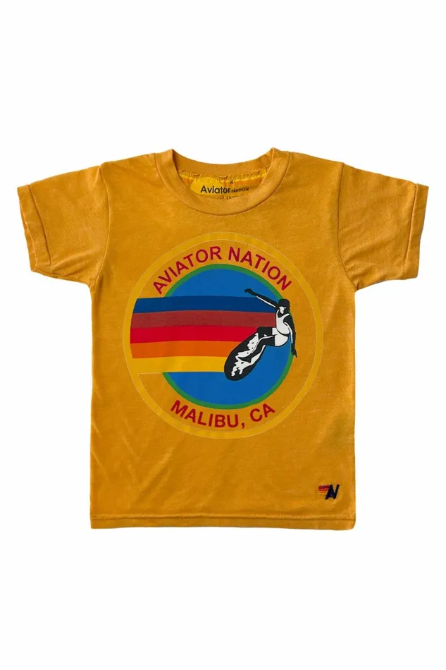 Kids KID039S MALIBU AVIATOR NATION TEE 8211 GOLD Aviator Nation
