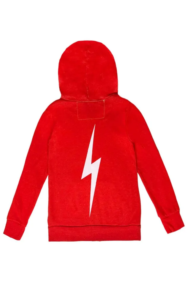 Kids KIDS BOLT PRINT ZIP HOODIE 8211 RED Aviator Nation Kids KIDS BOLT PRINT ZIP HOODIE 8211 RED Aviator Nation