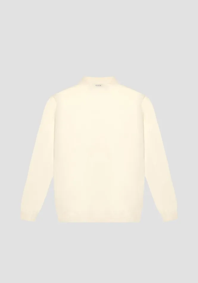 Knitwear Men Antony Morato Regular Fit Ivory MidNeck Sweater In Elastic Viscose Ivory