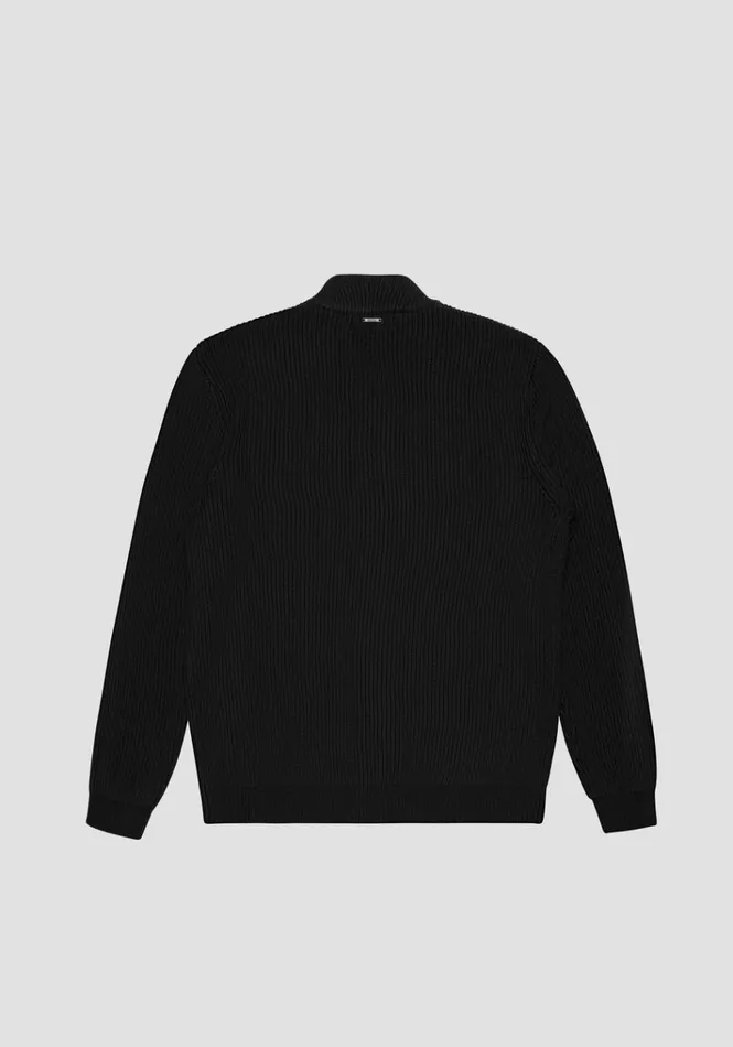 Knitwear Men Antony Morato Regular Fit Sweater In Black Worked Wool Blend Black