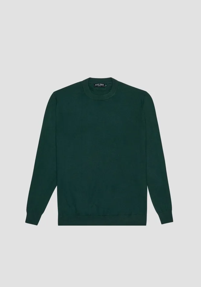 Knitwear Men Antony Morato Regular Fit Sweater In Cashmere Wool Blend Yarn Forest Green Knitwear Men Antony Morato Regular Fit Sweater In Cashmere Wool Blend Yarn Forest Green