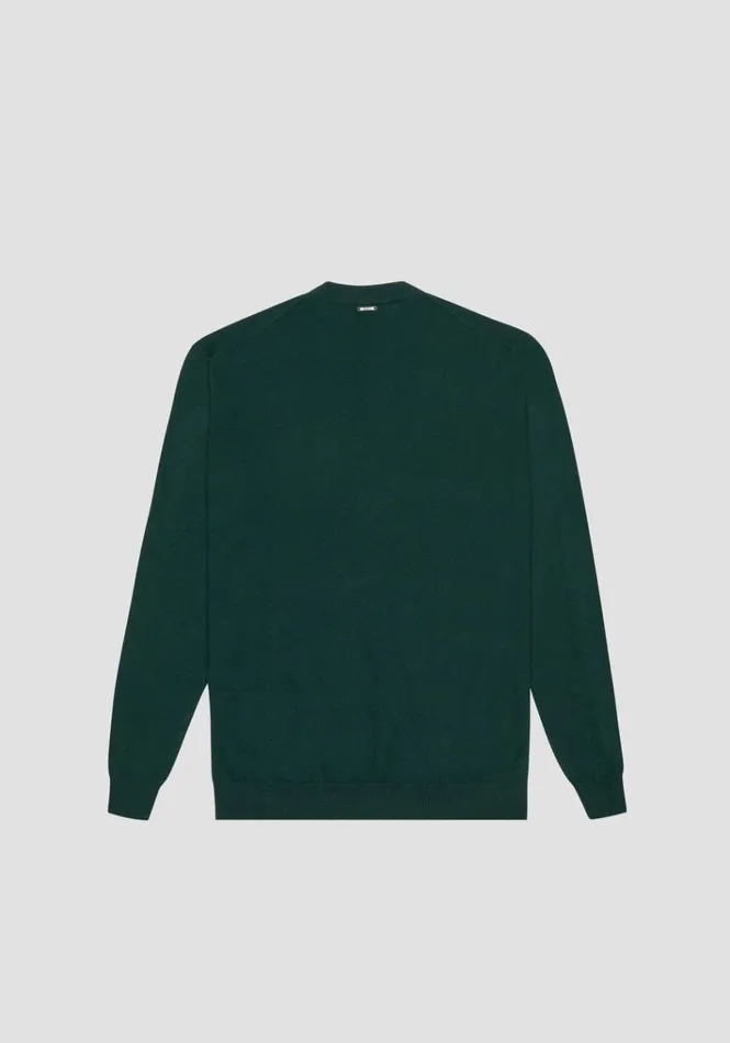 Knitwear Men Antony Morato Regular Fit Sweater In Cashmere Wool Blend Yarn Forest Green