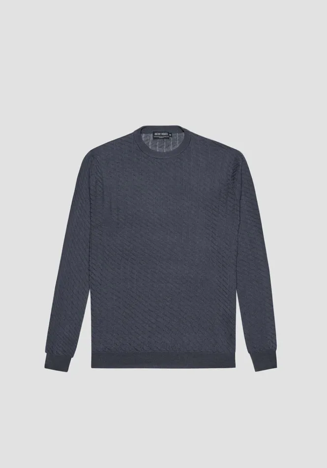 Knitwear Men Antony Morato Regular Fit Sweater In Merino Wool Blend Yarn Dark Gray Melange Knitwear Men Antony Morato Regular Fit Sweater In Merino Wool Blend Yarn Dark Gray Melange