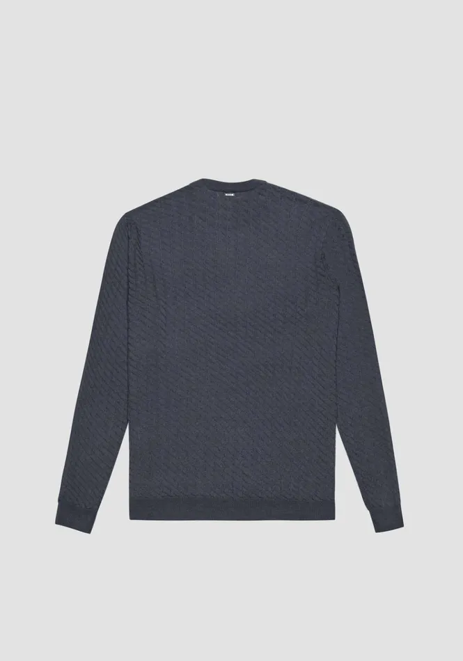 Knitwear Men Antony Morato Regular Fit Sweater In Merino Wool Blend Yarn Dark Gray Melange