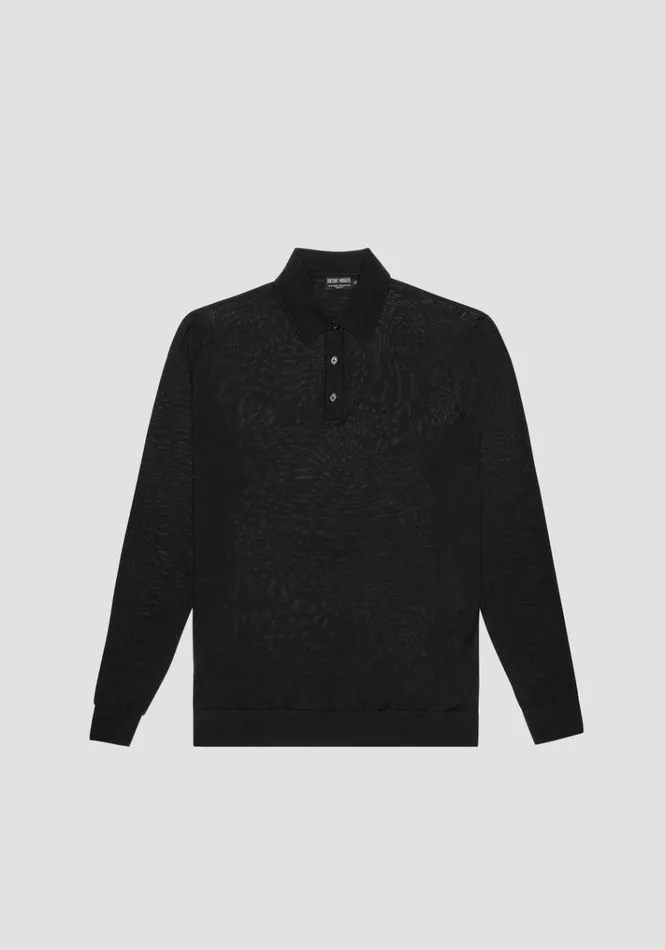 Knitwear Men Antony Morato Regular Fit Sweater With Collar In Wool Blend Black