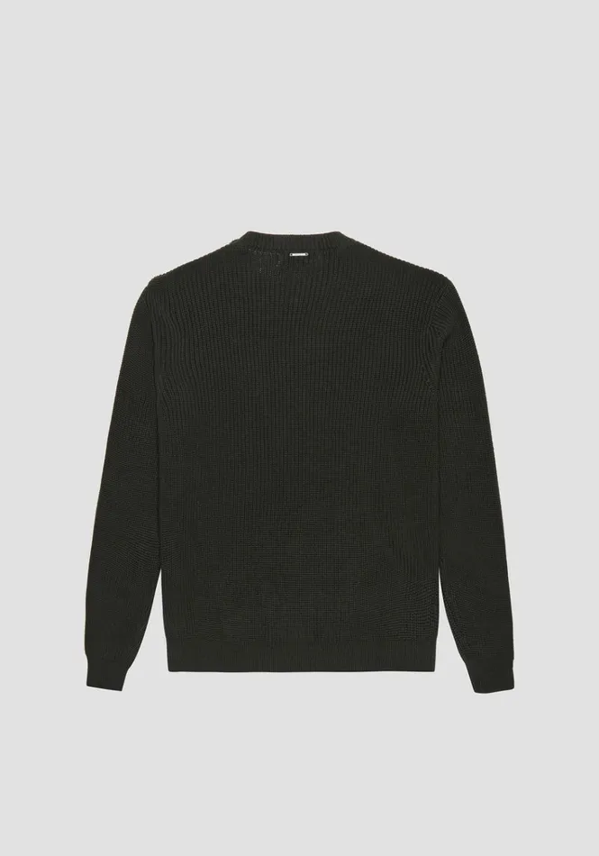 Knitwear Men Antony Morato Relaxed Fit Sweater In Cotton With Pocket Dark Olive Green