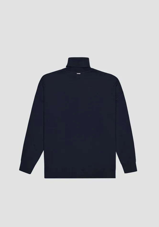 Knitwear Men Antony Morato Relaxed Fit Sweater In Viscose And Nylon Blend Blue