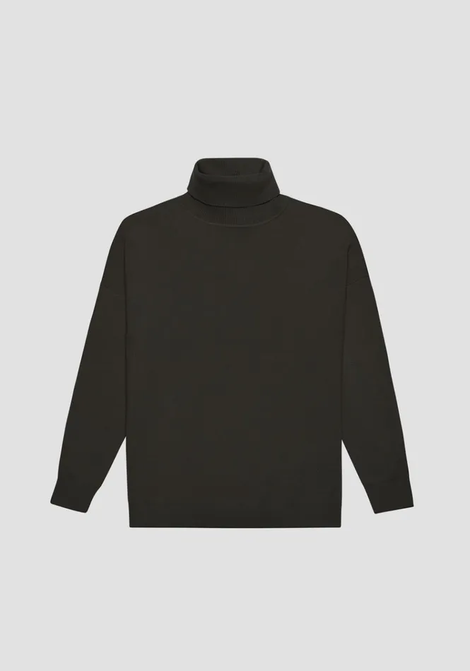 Knitwear Men Antony Morato Relaxed Fit Sweater In Viscose And Nylon Blend Dark Olive Green