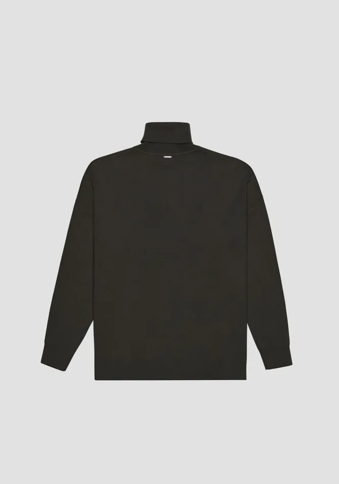 Knitwear Men Antony Morato Relaxed Fit Sweater In Viscose And Nylon Blend Dark Olive Green