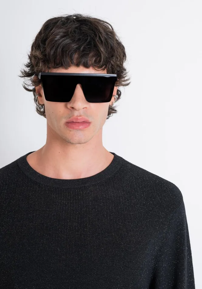 Knitwear Men Antony Morato Slim Fit Sweatshirt In Lurex Wool Blend Black