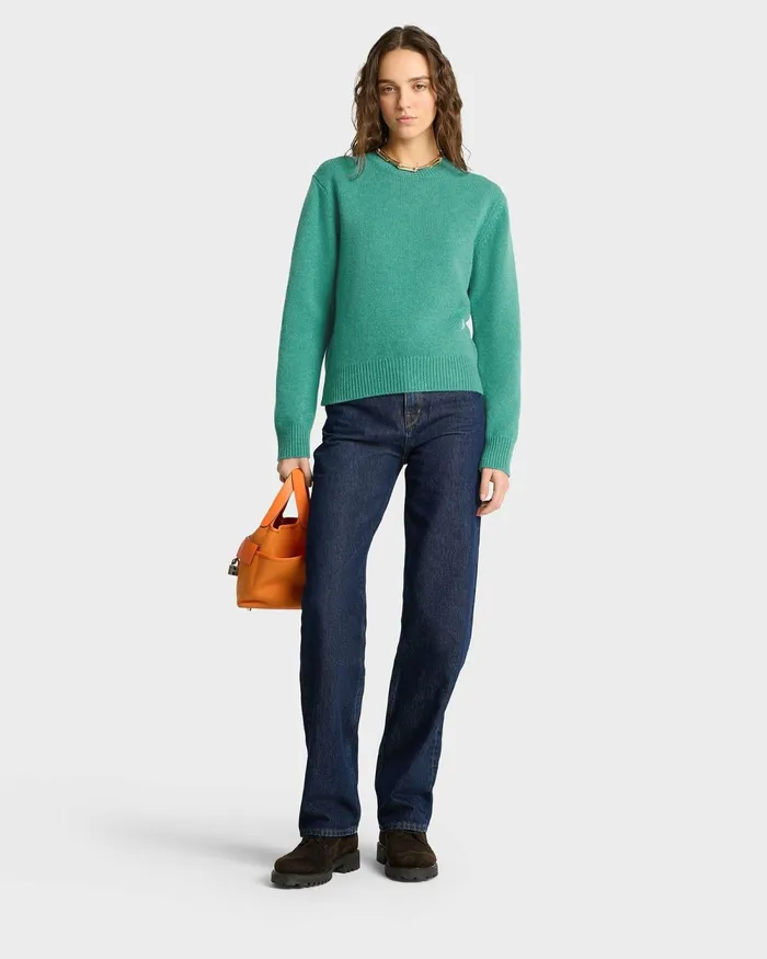 Knitwear Women Sporty and Rich SRC Wool Crewneck 8211 Spring GreenWhite