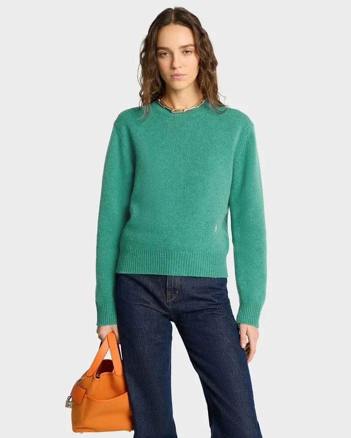 Knitwear Women Sporty and Rich SRC Wool Crewneck 8211 Spring GreenWhite