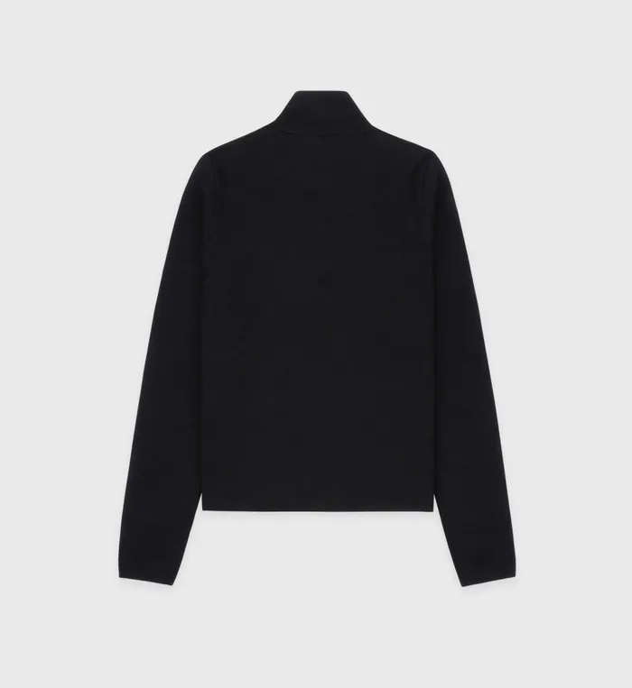 Knitwear Women Sporty and Rich Vendome Minimal Quarter Zip 8211 Black