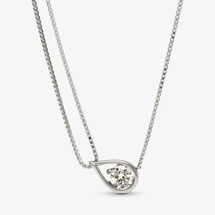 LabGrown Diamond Necklaces Women Pandora Online Infinite 14k White Gold Labgrown Diamond Double Chain Collier Necklace White Gold LabGrown Diamond Necklaces Women Pandora Online Infinite 14k White Gold Labgrown Diamond Double Chain Collier Necklace White Gold