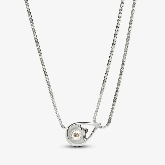 LabGrown Diamond Necklaces Women Pandora Online Infinite 14k White Gold Labgrown Diamond Double Chain Collier Necklace White Gold