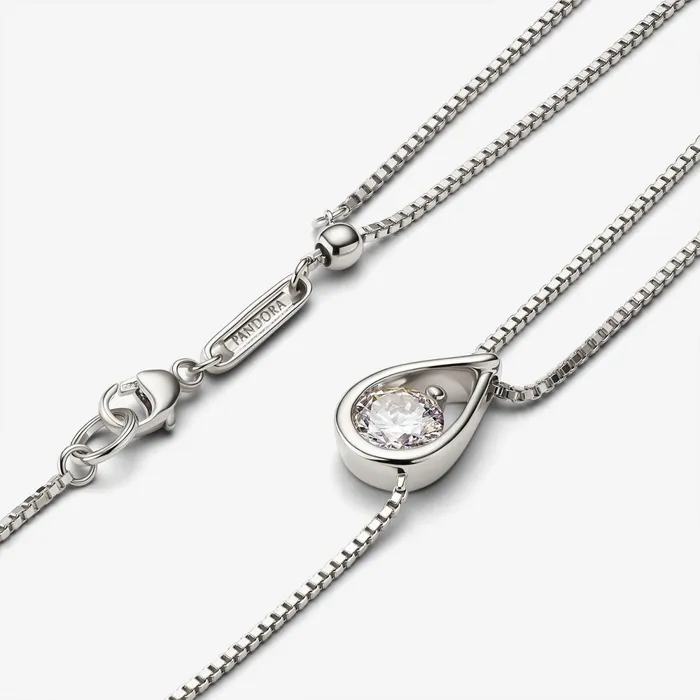 LabGrown Diamond Necklaces Women Pandora Online Infinite 14k White Gold Labgrown Diamond Double Chain Collier Necklace White Gold