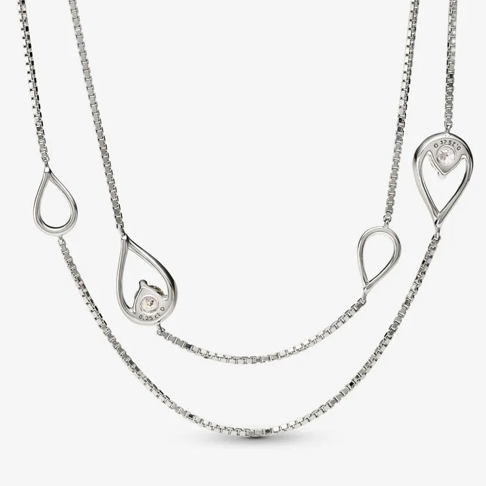 LabGrown Diamond Necklaces Women Pandora Online Infinite 14k White Gold Labgrown Diamond Long Pendant Necklace White Gold