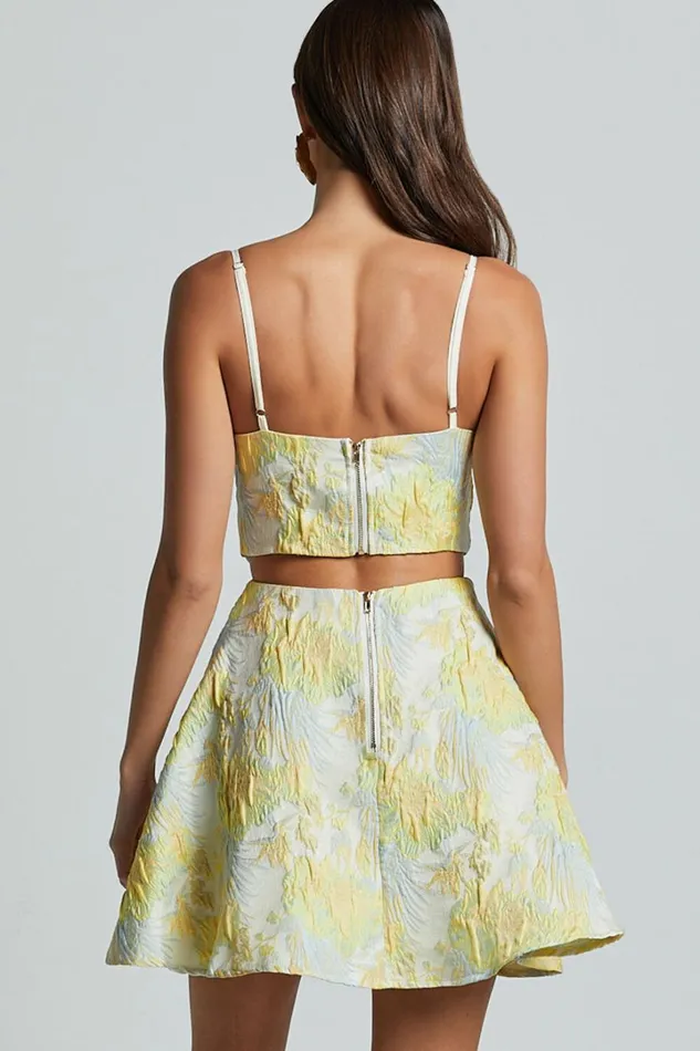 Lauraine Mini Dress 8211 Strappy Straight Neck Back Cut Out Dress In Lemon Women Showpo Dresses