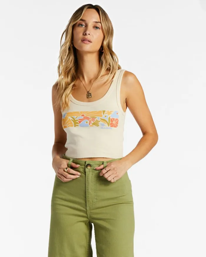 Let Love Grow Tank Top Antique White Women Billabong Graphic Tees and Tanks