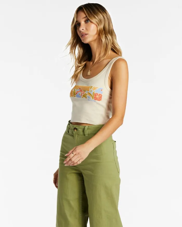 Let Love Grow Tank Top Antique White Women Billabong Graphic Tees and Tanks