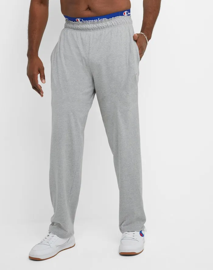 Lightweight Lounge Pants Open Hem C Logo Big and Tall Oxford Grey Men Champion Pants and Joggers