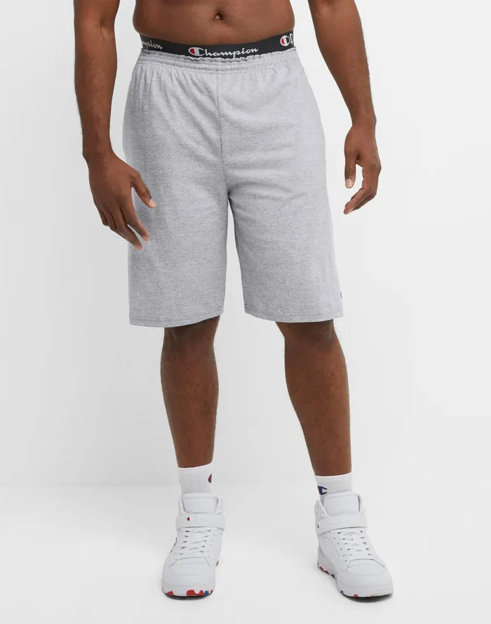 Lightweight Lounge Shorts C Patch Logo Big and Tall Oxford Grey Men Champion Shorts