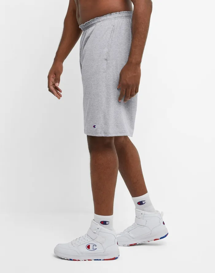 Lightweight Lounge Shorts C Patch Logo Big and Tall Oxford Grey Men Champion Shorts