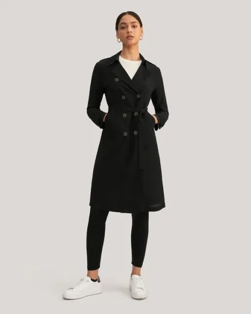 Lilysilk Classic Woman Double Breasted Silk Trench Coat Women Outerwear