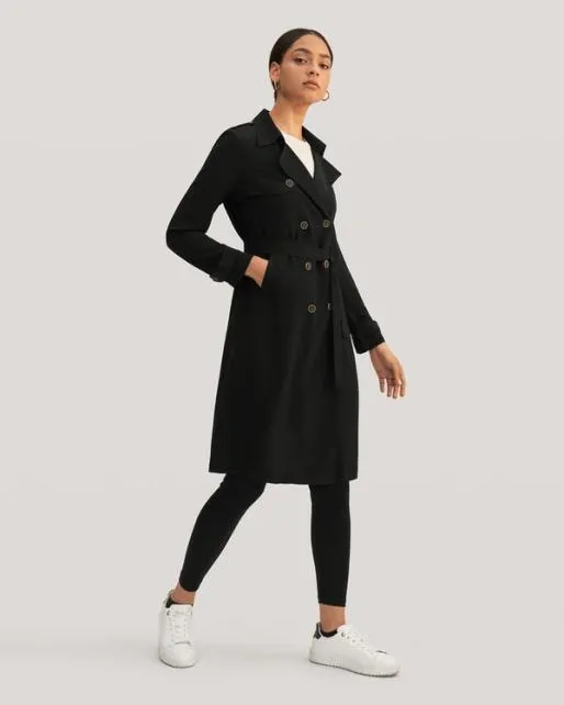 Lilysilk Classic Woman Double Breasted Silk Trench Coat Women Outerwear