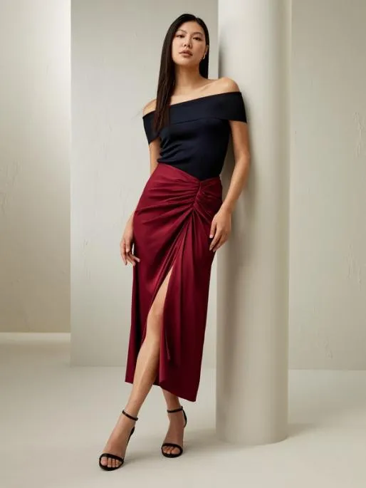 Lilysilk Coastline Silk Midi Skirt 8211 Elegant And Casual Silk Skirt Women Bottoms