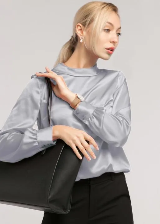 Lilysilk Cozy Stand Collar Long Sleeves Womens Silk Blouse Women Blouses Shirts