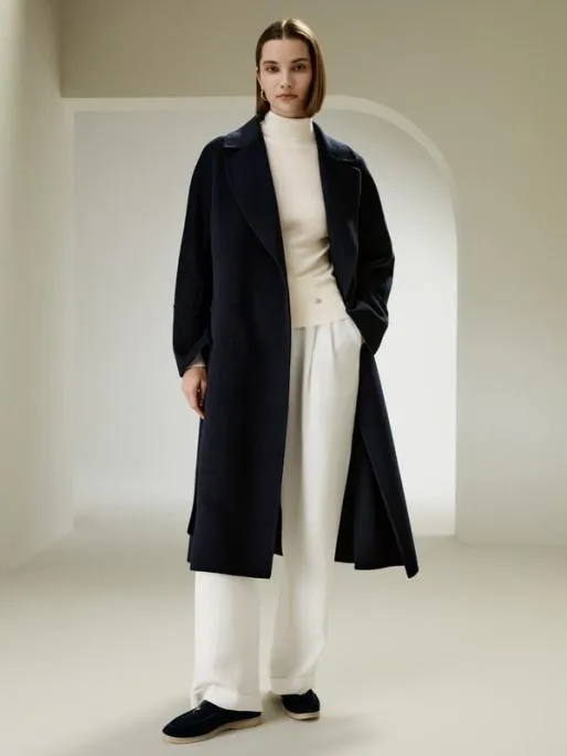 Lilysilk Doublefaced Woolblend Robe Coat Women Knitwear
