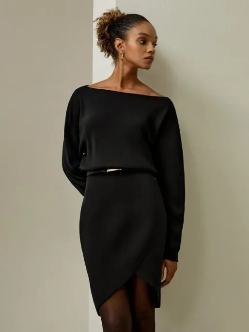 Lilysilk Elegant Long Sleeve Silk Mini Dress Women Jumpsuits Dresses